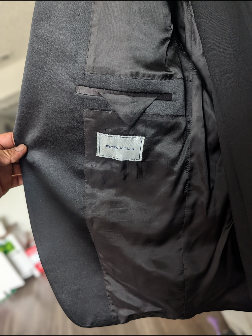 Peter Millar Black Satin Lapel Tuxedo Jacket - Picture 5 of 7